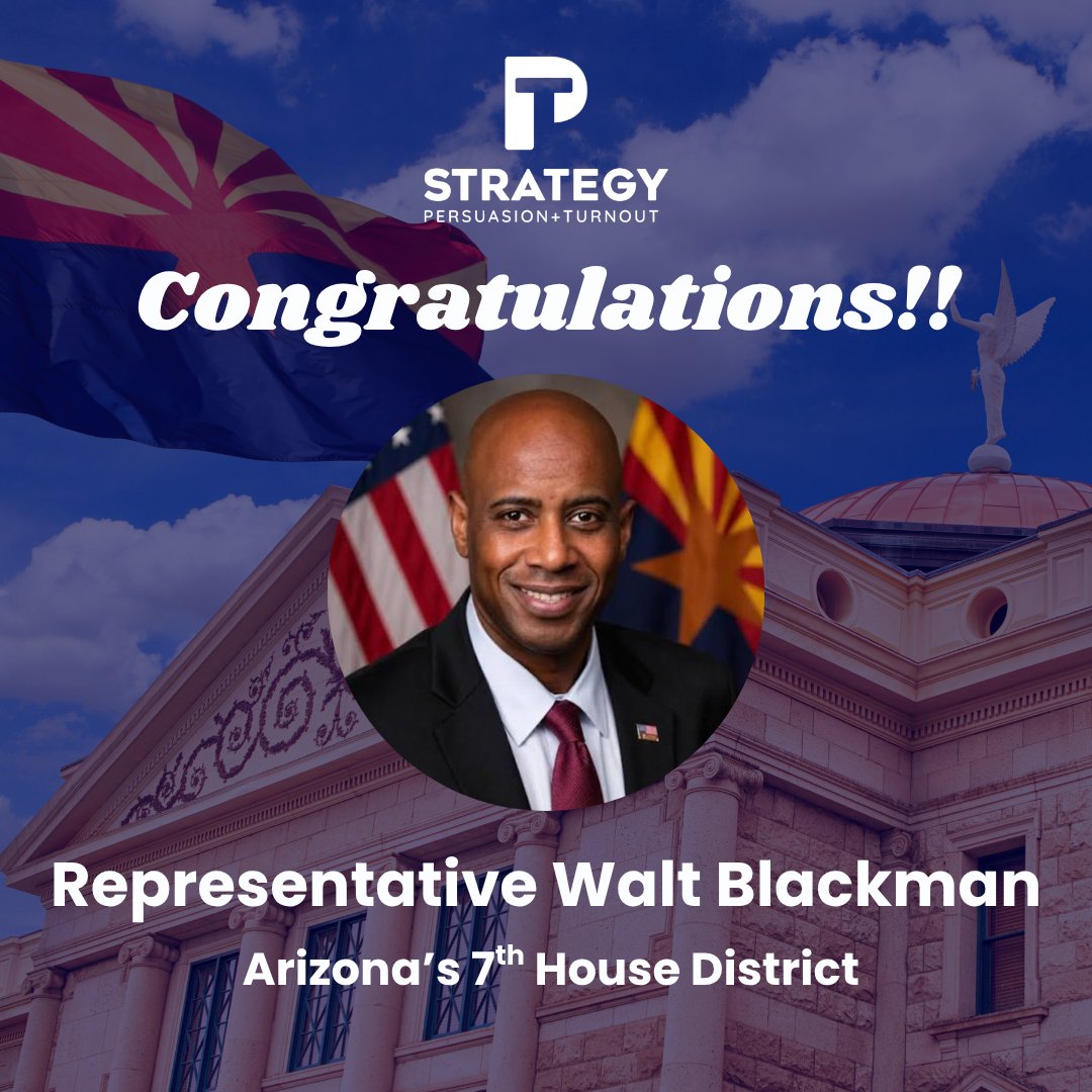 ptstrategyllc's tweet photo. Congrats to @BlackmanForAZ on winning the Republican primary for Arizona's 7th House district! https://t.co/dQgxoTv326