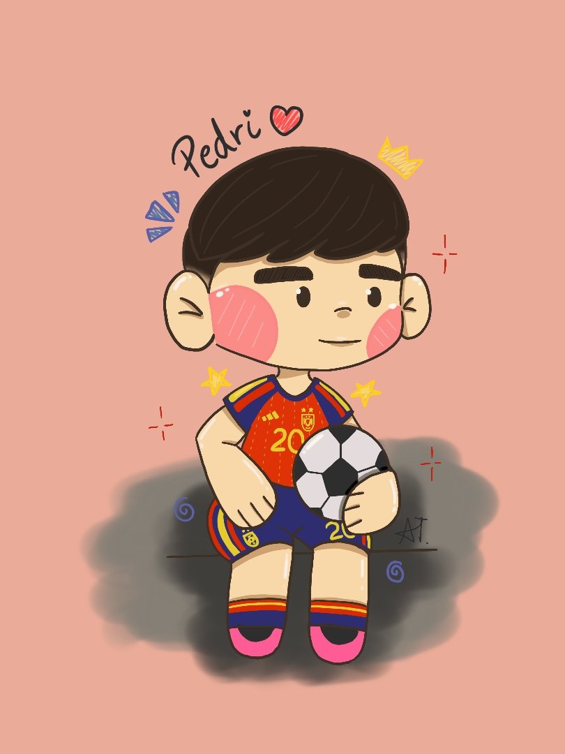 jonggiebollicao's tweet photo. en vista a que este garabatillo recibió mucho más cariño del que me imaginaba he decidido pasarlo a digital, espero que os guste mi mini pedri 🥹❤️‍🩹 (no estaba en mi bingo card de 2026 contribuir en el mundo de los fanarts de fútbol lol) https://t.co/FCbASCNBRi