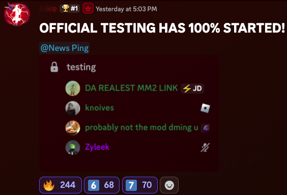 MM2Overview's tweet photo. Join the MM2 News Discord Server for LIVE, 24/7 News Coverage (3.5K+ Members)!  

- MM2/Testing/Secret Game Updates
- Dev Stats
- Live Game Tracking
- MM2 Data/Archives 
- Community Chats
- JD Uploads
- News Notifications
- Major/Minor News
- AND MORE!

https://t.co/g1QEyCLRVK https://t.co/SzCvc8oNax