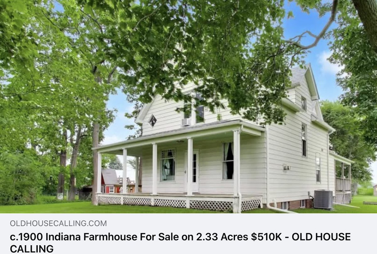 oldhousecalling's tweet photo. Step into classic #Indiana #farmhouse nostalgia—freshened with modern comfort—at this circa-1900 #gem set on 2.33 acres. $510K. https://t.co/YhjcBl6wRa https://t.co/tu4FgR1PKz