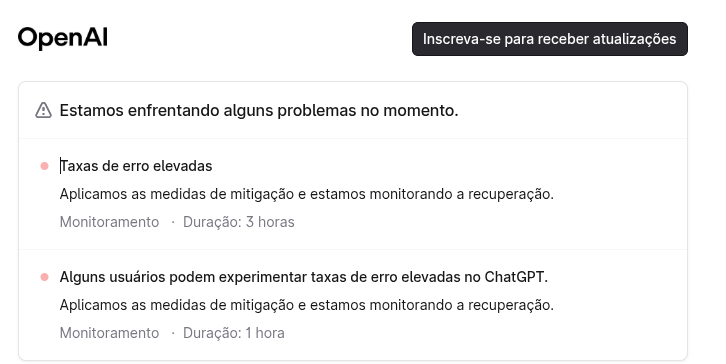 ryafushi's tweet photo. Eita "nois" @OpenAI #chatgpt está fora ! https://t.co/nGKDMKrXjt