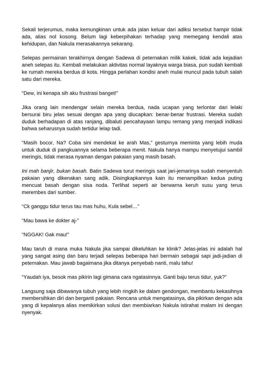 pnteqlon's tweet photo. #BeerLens NSFW short-narasi 
CW // slut-shaming , boypussy with penis , BDSM , jorok , male-lactose 
--
"Mas bantuin nggih, Cah Ayu." 
-- https://t.co/UHMQVzlQSG