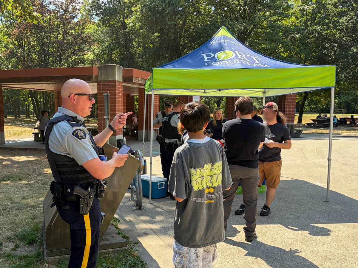 cqrcmp's tweet photo. A big thank you to everyone who stopped by our first-ever #PopWithACop event in Port Coquitlam! We enjoyed connecting with residents, answering questions, and having great conversations with members of our community.

Missed it? Join us at our upcoming Pop with a Cop event in Coquitlam!

📅 August 12, 2026
🕐 1:00 p.m. – 3:00 p.m.
📍 Town Centre Park, 1299 Pinetree Way