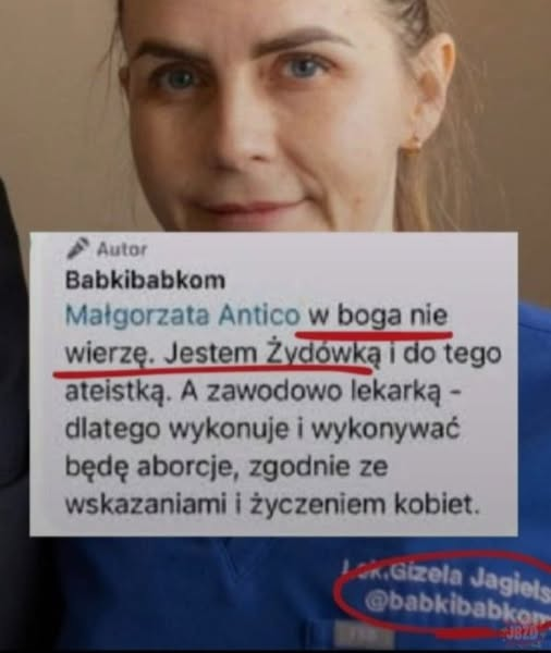 UnpluggImage's tweet photo. Wiedzieliście, że:

Gizela Jagielska urodziła się jako Gizela Jakubowicz. Jej dziadek ze strony matki, Mojżesz Jakubowicz, pochodził z ortodoksyjnej rodziny żydowskiej (później był komunistą i niewierzący).

„W Boga nie wierzę. Jestem Żydówką i do tego ateistką.”

Dlaczego nie podkreślamy prawdziwej narodowości ludzi o których Polacy myślą, że są Polakami? Ilu takich jest? Myślimy, że nasi rodacy są zdolni do takich rzeczy.