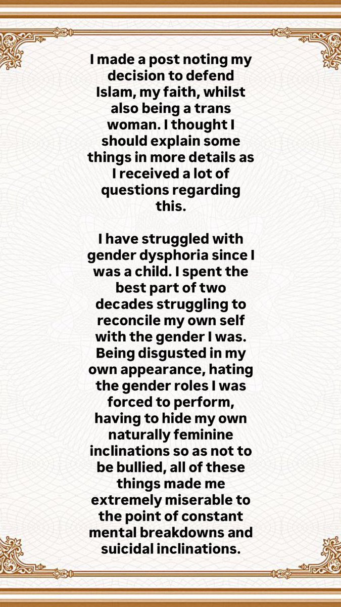 MoonChaseSun's tweet photo. Regarding my position as a trans woman and a Muslim https://t.co/eMxpIeQhuJ