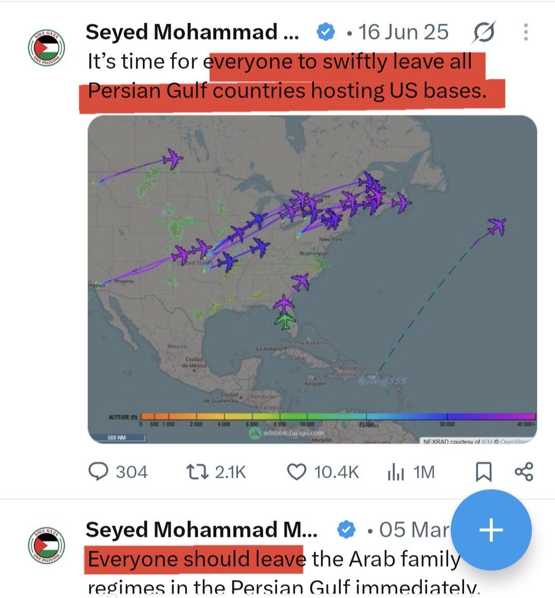kozamli's tweet photo. Retaliating against USA's imperialist bases that are used against an illegal war of aggression against your country is one thing. Calling for "everyone" to be subjected to forced displacement because Iran will destroy everything is despicable and disgusting. This lunatic needs to be muzzled.