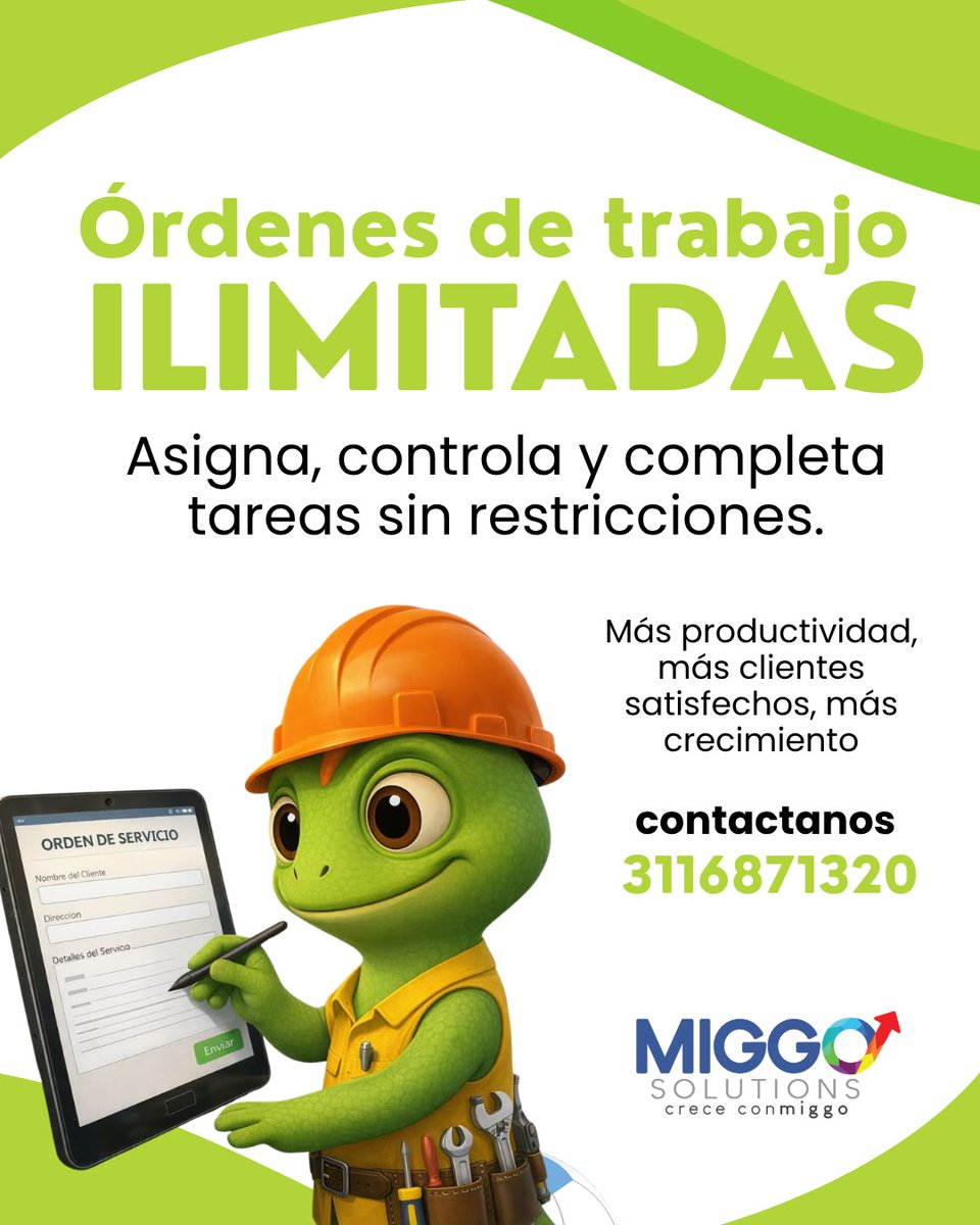 MiggoSolutions's tweet photo. 👨🏻‍🔧Órdenes de trabajo ilimitadas para tu taller ✅.
#miggosolutions #administracion #taller https://t.co/3qkP5bo8bA