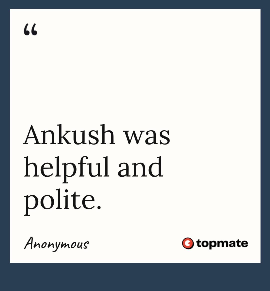 ankuuushdev's tweet photo. Hey folks!

I'm thrilled to receive a new testimonial.

These kind words means the world to me to know that I've made a difference in someone's life. It makes all the hard work and dedication worthwhile.

#topmate #react #python #buildinpublic https://t.co/RsQfJr8UVI