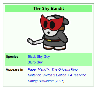 mariowikirandom's tweet photo. July 23rd - The Shy Bandit https://t.co/NOW1Dja6bu