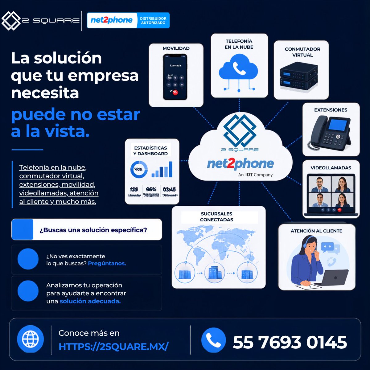 2SquareMX's tweet photo. ¿Tu empresa necesita telefonía en la nube, conmutador virtual, extensiones, movilidad o conexión entre sucursales?

En 2 Square te ayudamos a encontrar la solución adecuada con net2phone.

📞 Pregunta al 55 7693 0145
🌐 https://t.co/Ku1ChYYMaG

#2SquareMX #net2phone https://t.co/xtButCdfL2