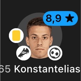 RisingStarXI's tweet photo. 🇬🇷🤯 𝗚𝗜𝗔𝗡𝗡𝗜𝗦 𝗞𝗢𝗡𝗦𝗧𝗔𝗡𝗧𝗘𝗟𝗜𝗔𝗦 (𝟮𝟯) delivered an authentic 𝗠𝗔𝗦𝗧𝗘𝗥𝗖𝗟𝗔𝗦𝗦 against Dynamo Kyiv:

• MOTM
• 1 GOAL
• 1 ASSIST
• JOINT-MOST CHANCES CREATED (4)
• MOST TOUCHES IN OPP. BOX (10)
• MOST SHOTS (5)
• 4/7 Dribbles

UNDERRATED BALLER. 💎 https://t.co/7Vd83xpJFb