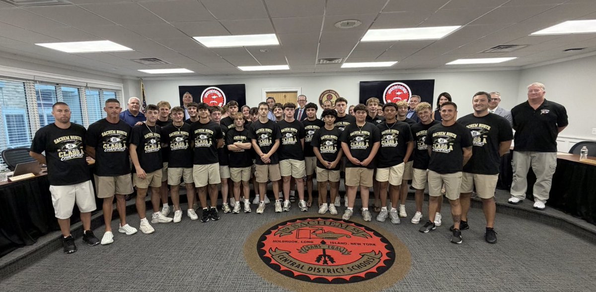 SachemSchools's tweet photo. During the most recent Sachem Board of Education meeting, our championship teams, outstanding student-athletes and dedicated coaches were recognized for an unforgettable spring season filled with hard work, perseverance and success! https://t.co/gbJvexhfto
