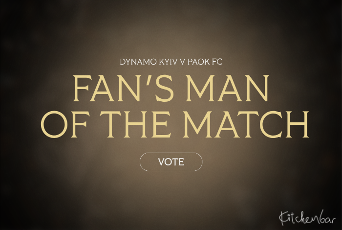 PAOK_FC's tweet photo. Ψηφίστε τον Kitchenbar Fans' Man of the Match κόντρα στη Ντιναμό Κιέβου. #DKVPAOK #UEL #NewEra #Kitchenbar 

🔗 https://t.co/M59oOFFnZj https://t.co/FiOwRLD7Ib