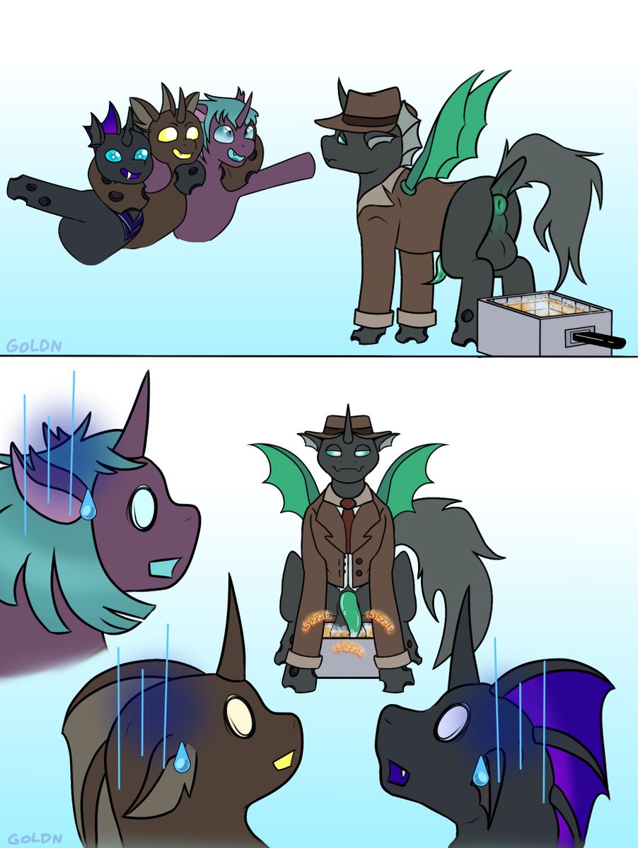 BallAnnihilator's tweet photo. silly anime style ponies! Fried oysters! #clop #clopping #mlp #mlpporn #furry #furryporn #furryart #cbt #cbtart #nsfwart #pornart #castration #castrationart https://t.co/D8LsjLhysq