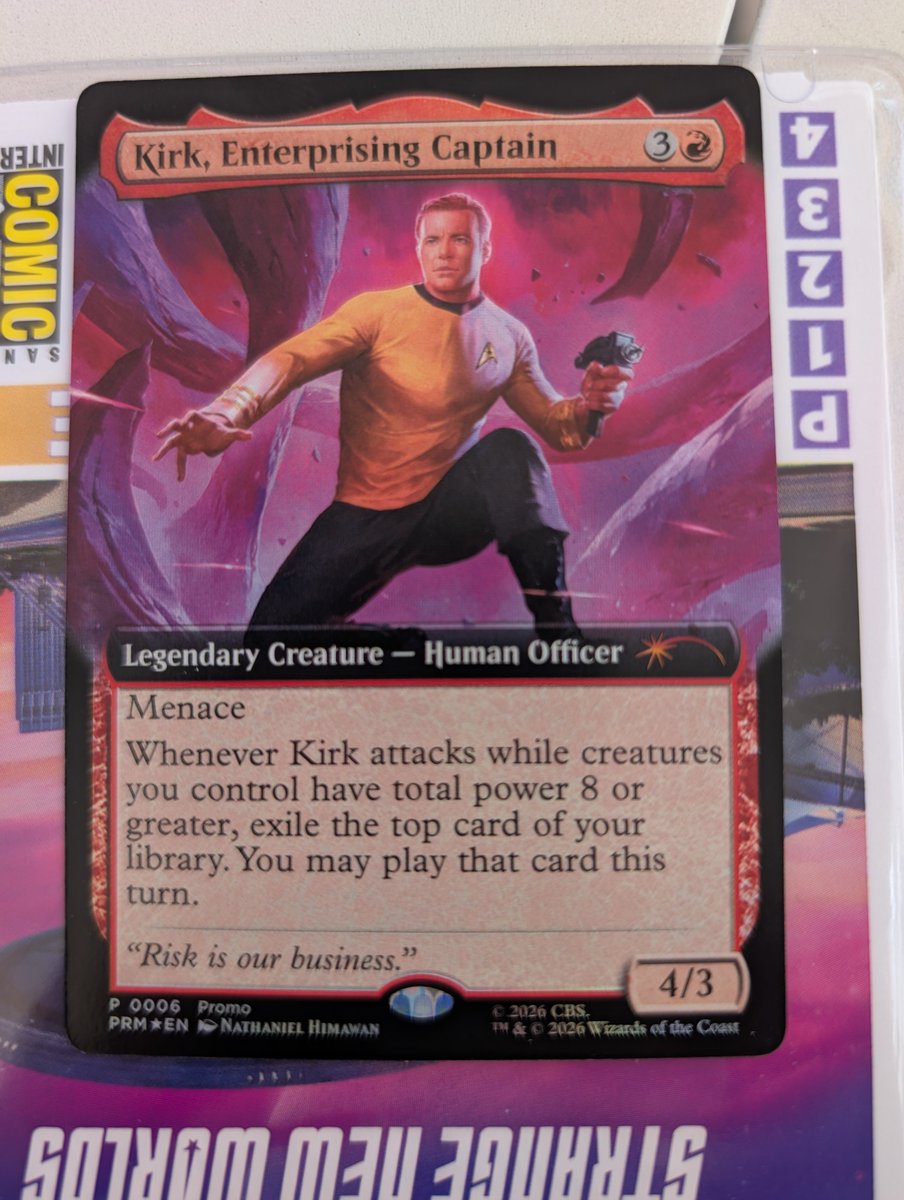 mightyorbots's tweet photo. SDCC 2026 MTG Star Trek card freebie given out. https://t.co/vPlSpBzwph
