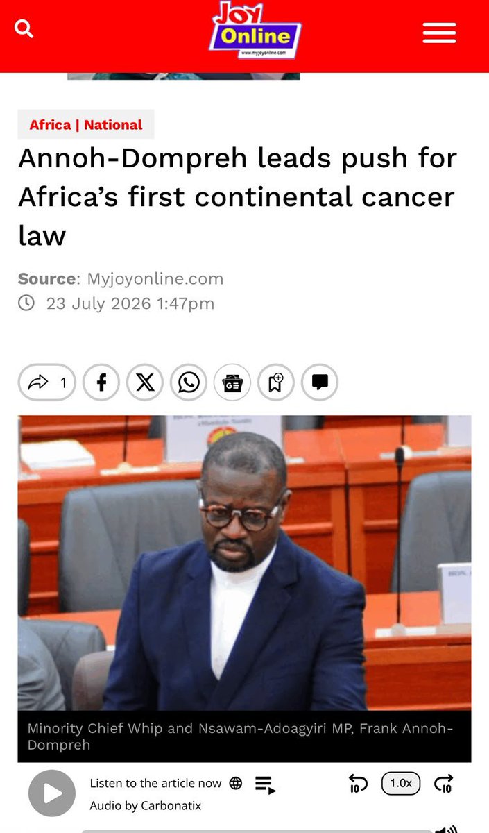 margin_ofsafety's tweet photo. Hon Frank Annoh-Dompreh leads push for Africa's first continental cancer law
@FAnnohDompreh https://t.co/5w3HIOiHT9
