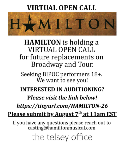 libsoftiktok's tweet photo. NYC casting agency is promoting open call auditions, asking only for "BIPOC performers" for the Broadway play Hamilton. 

So if you're White, you're not wanted.

This is racial discrimination @AAGDhillon https://t.co/6VWox5vjvu