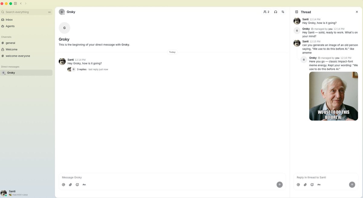 santicomp2's tweet photo. I love having AI agents at my fingertips.
this is a game changer for sure Buzz for the win 🐝 @reguscilabs https://t.co/C5Xfgt3UTc