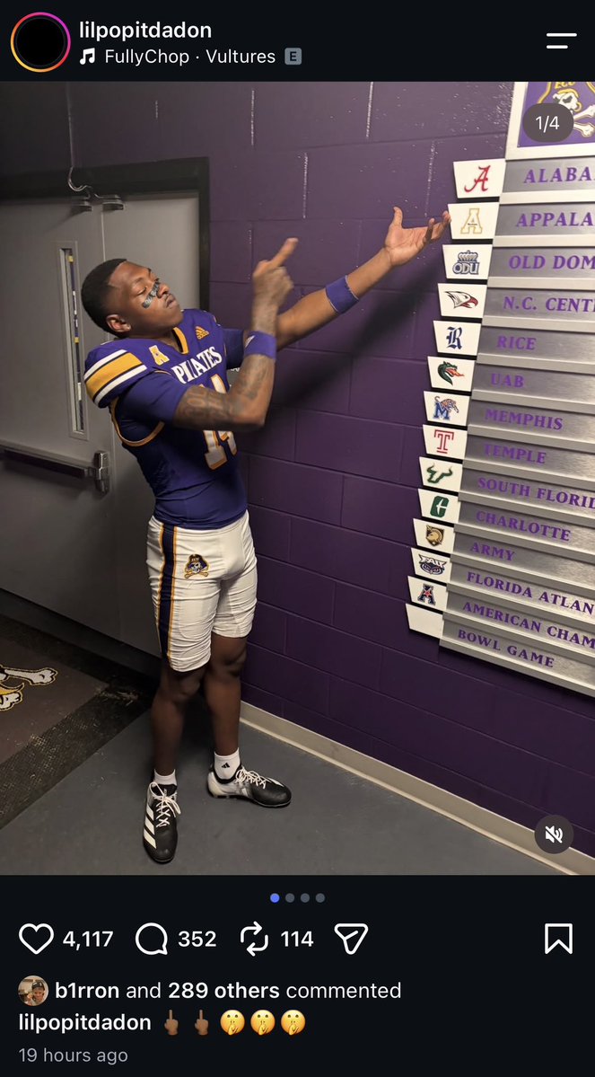 FultonW_'s tweet photo. ECU DB Derrion Horsley takes aim at the #Alabama game in week one

Labaron Philon and Red Morgan shared their reaction https://t.co/mSZJTURjFm