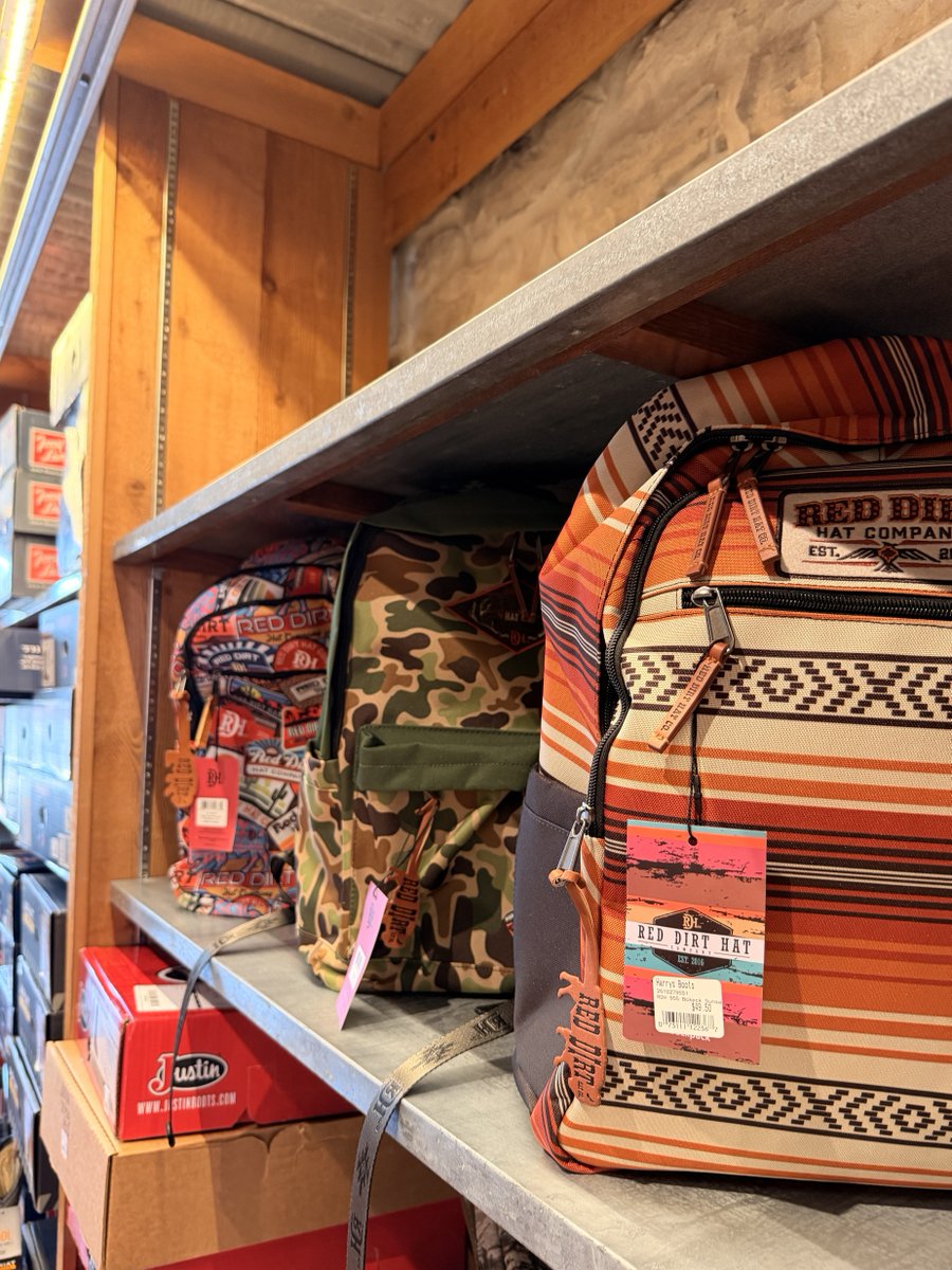 harrys1939's tweet photo. Golly - Back to School is just around the corner. We've got a fun selection of Red Dirt Backpacks and so MUCH more 🤠
#backstoschool #westernbackpacks #reddirt #westernstore https://t.co/Pj47Mhso5j
