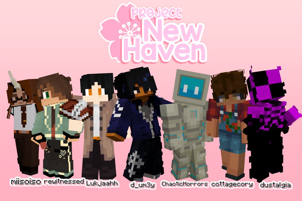ProjectNewHaven's tweet photo. Please welcome our first batch of new arrivals! 
🌸 @miisoiso
🌸 @rewitnessed
🌸 @Lukjaahh
🌸 @d_um3y
🌸 @Chaotic_Horrors
🌸 @cottagecory
🌸 @dustalgia https://t.co/YZRNjoWYCs