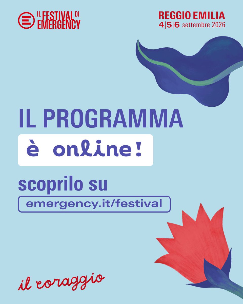 emergency_ong's tweet photo. #ilcoraggio #EMERGENCYfestival | Il programma è online! Scoprilo al link e continua a seguirci per i prossimi aggiornamenti | Ti aspettiamo a #ReggioEmilia il 4-5-6 settembre https://t.co/VH9VnVVZ3J https://t.co/hTBtpyr2iR