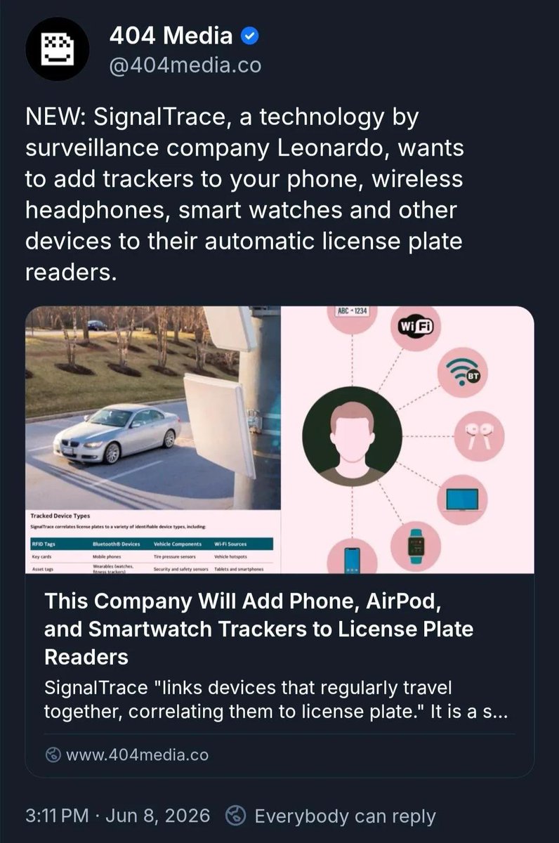 JahahSakit's tweet photo. Think of all the LEO abusing Flock for personal reasons already. Then make it more personal.

This includes fitness trackers (Fitbit, Oura,etc...) and Airtags.

404 Media article
https://t.co/wNonyJF444

No Paywall
https://t.co/38bVvlUFvY https://t.co/6bq26GlHz6
