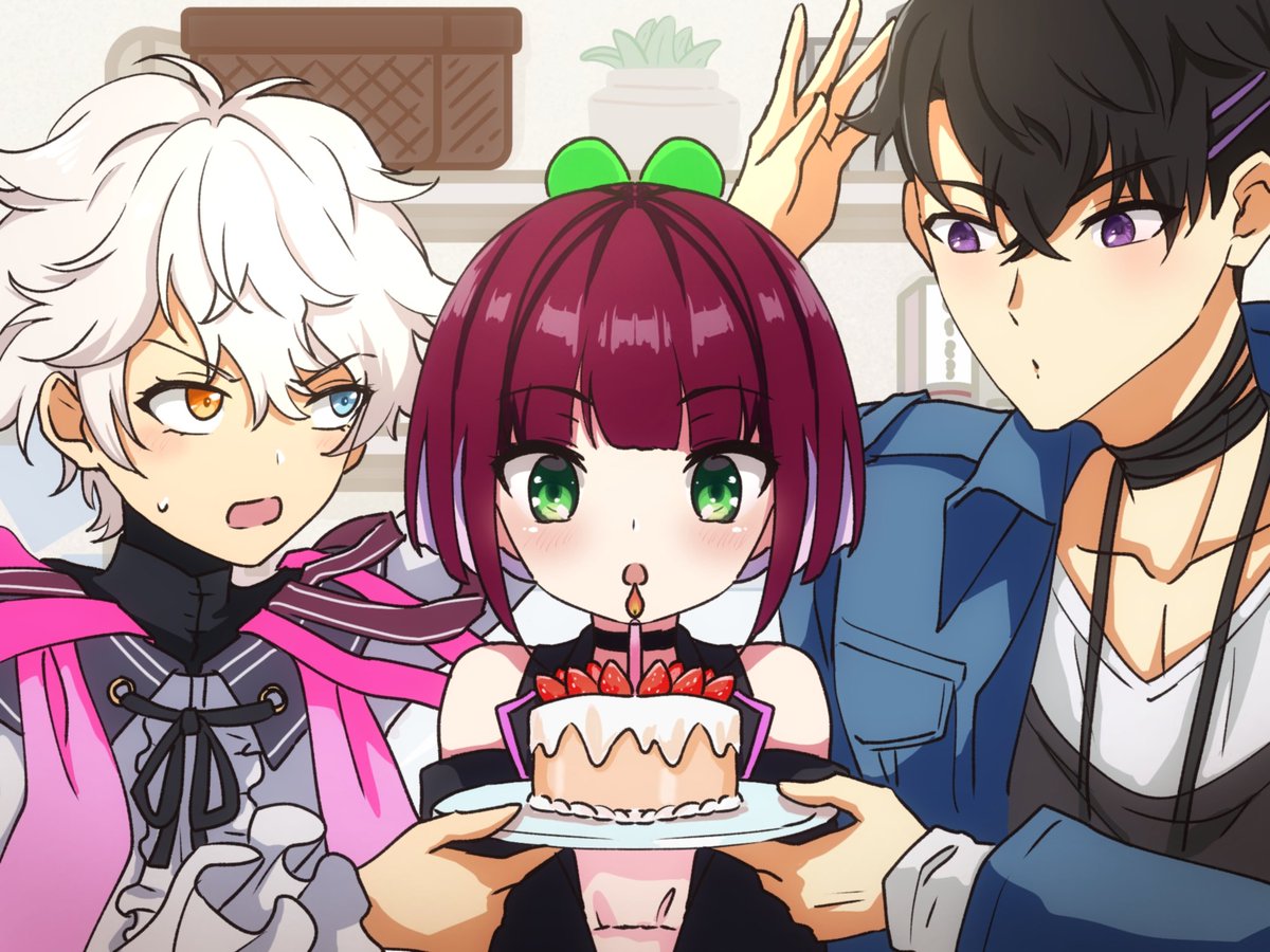 Pearbrando's tweet photo. Happy birthday gica!

With derem and ejak
#nagisa_arciart #Derem_Art #Artvanluna #Nijisanji_id https://t.co/6qG3BiWcvO