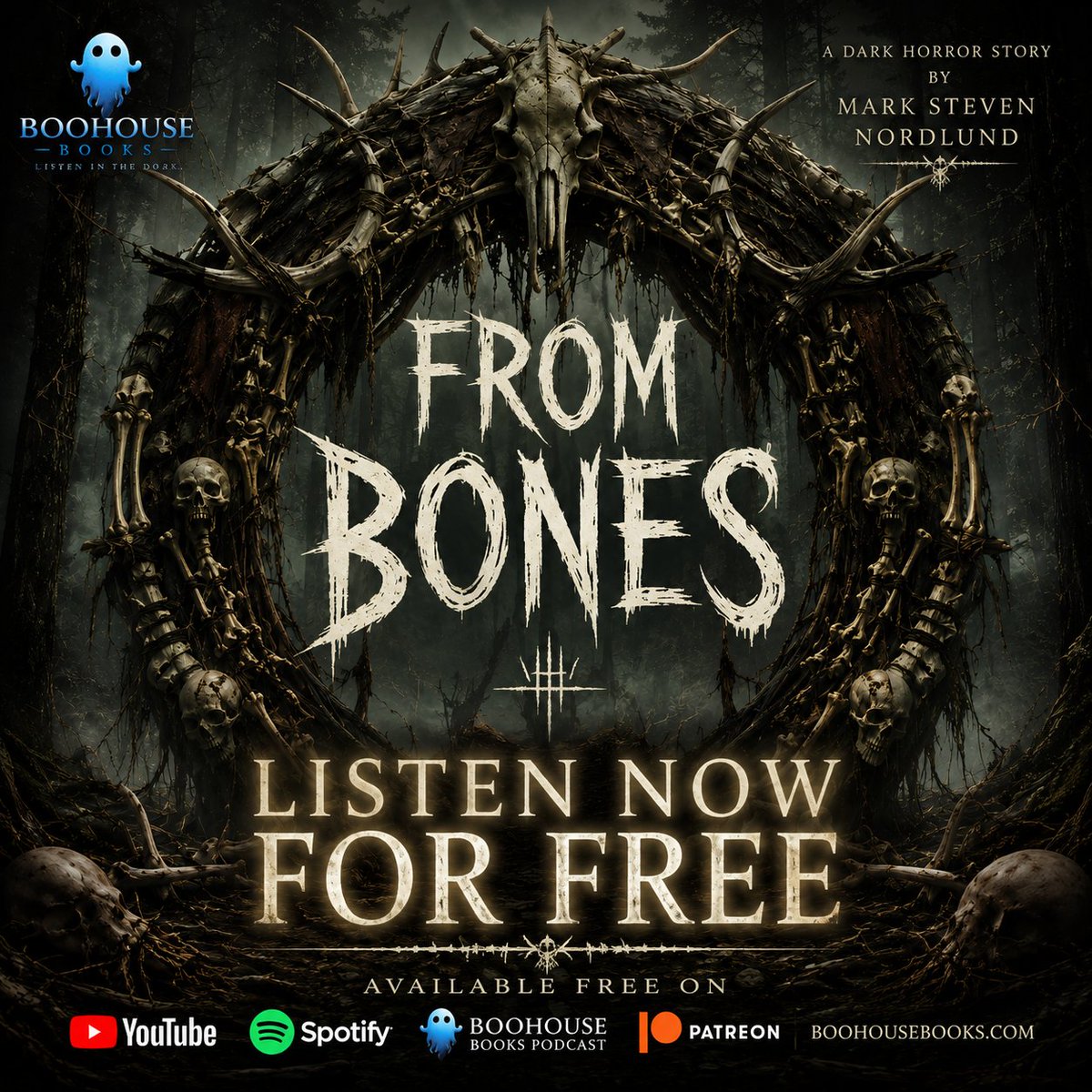 boohousebooks's tweet photo. Just Released! Listen to 'From Bones' for FREE | YouTube, Spotify, Patreon, Boohouse Books Podcast, Google Play Books, https://t.co/f3AFTiqcci
#books #horror #freebooks #freehorror #freeaudiobooks #scarystories https://t.co/wfsxV6P84g