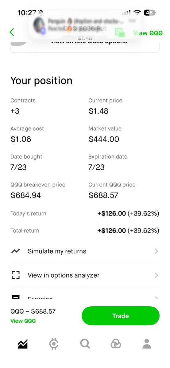 flip2to5's tweet photo. We banking today! $IWM $QQQ https://t.co/jYRPRZWlof