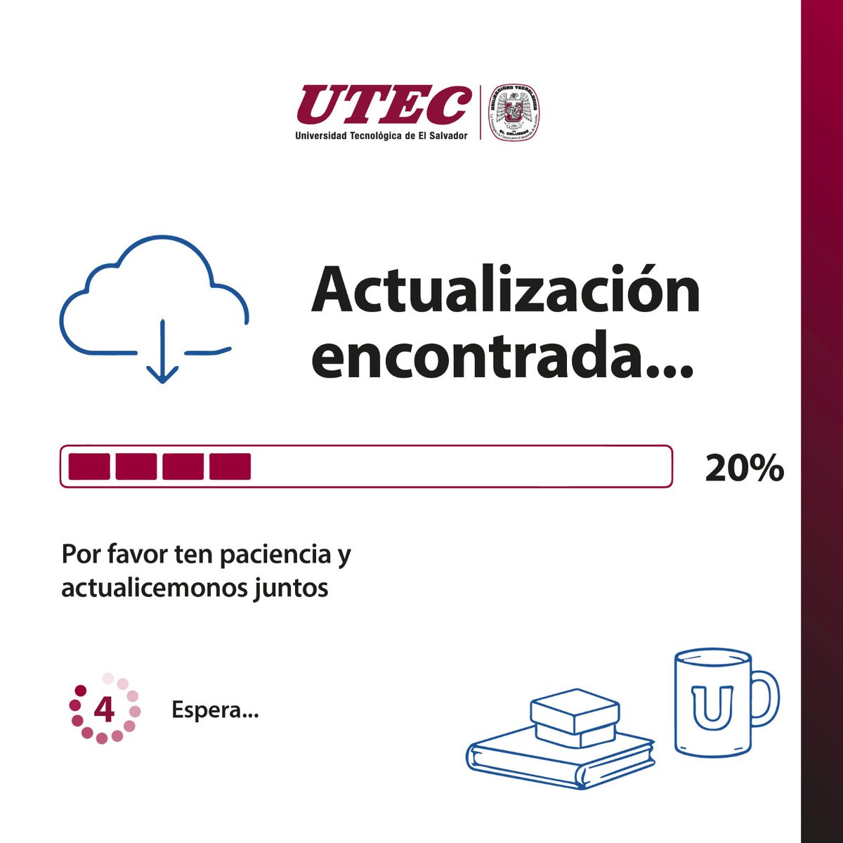 nvoingresoutec's tweet photo. La actualización ya comenzó y pronto estará disponible.
¡Solo faltan 4 días! https://t.co/r618YiP9fT
