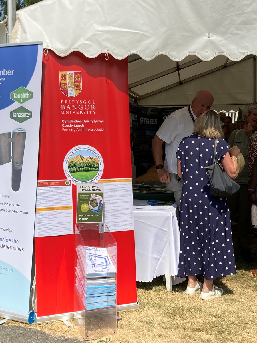 BCBangor's tweet photo. Morwenna had a great day at the Royal Welsh Agricultural Show at the launch of the Bangor University Forestry Alumni Association 🌲

A fantastic opportunity to reconnect with forestry alumni, meet recent graduates, and hear from distinguished Bangor alumni across the sector! https://t.co/HuXpKOUdsR