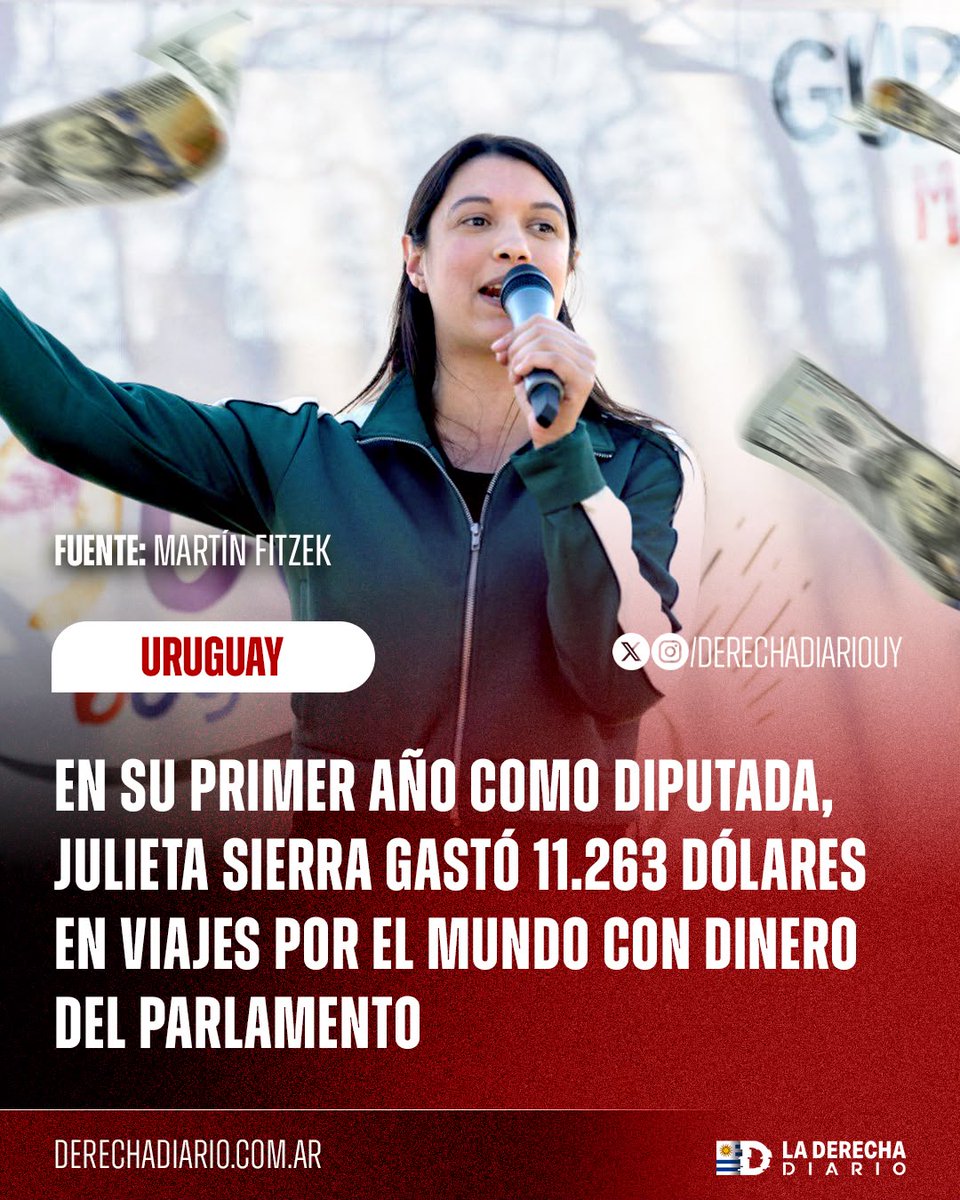 DerechaDiarioUY's tweet photo. 🇺🇾 | NO TIENEN VERGÜENZA: En su primer año como diputada, la zurda delirante y pro tupamara Julieta Sierra, que se ríe de los crímenes del grupo terrorista, gastó 11263 dólares en viajes por el mundo con dinero del parlamento. https://t.co/lFjnPeReSp