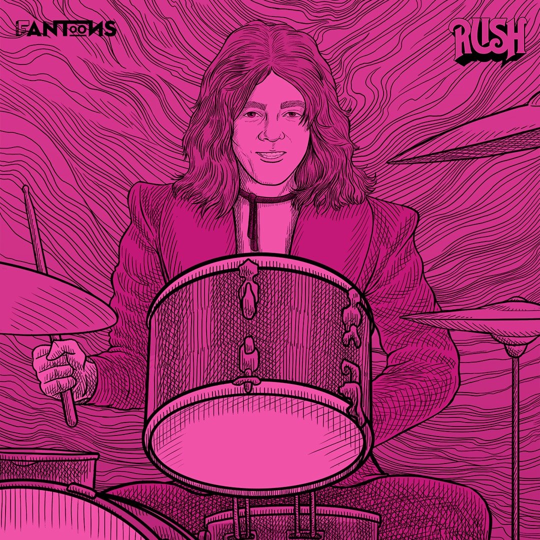 Fantoons's tweet photo. Happy Birthday to the one and only John Rutsey! 

Celebrating the man, the legacy, and that pure rock energy he brought to the RUSH debut album. Did you catch the Working Man visuals we did for @rushtheband on their Fifty Something tour? 

#JohnRutsey #Rush #RushFans #Fantoons https://t.co/B5jPpndfJP