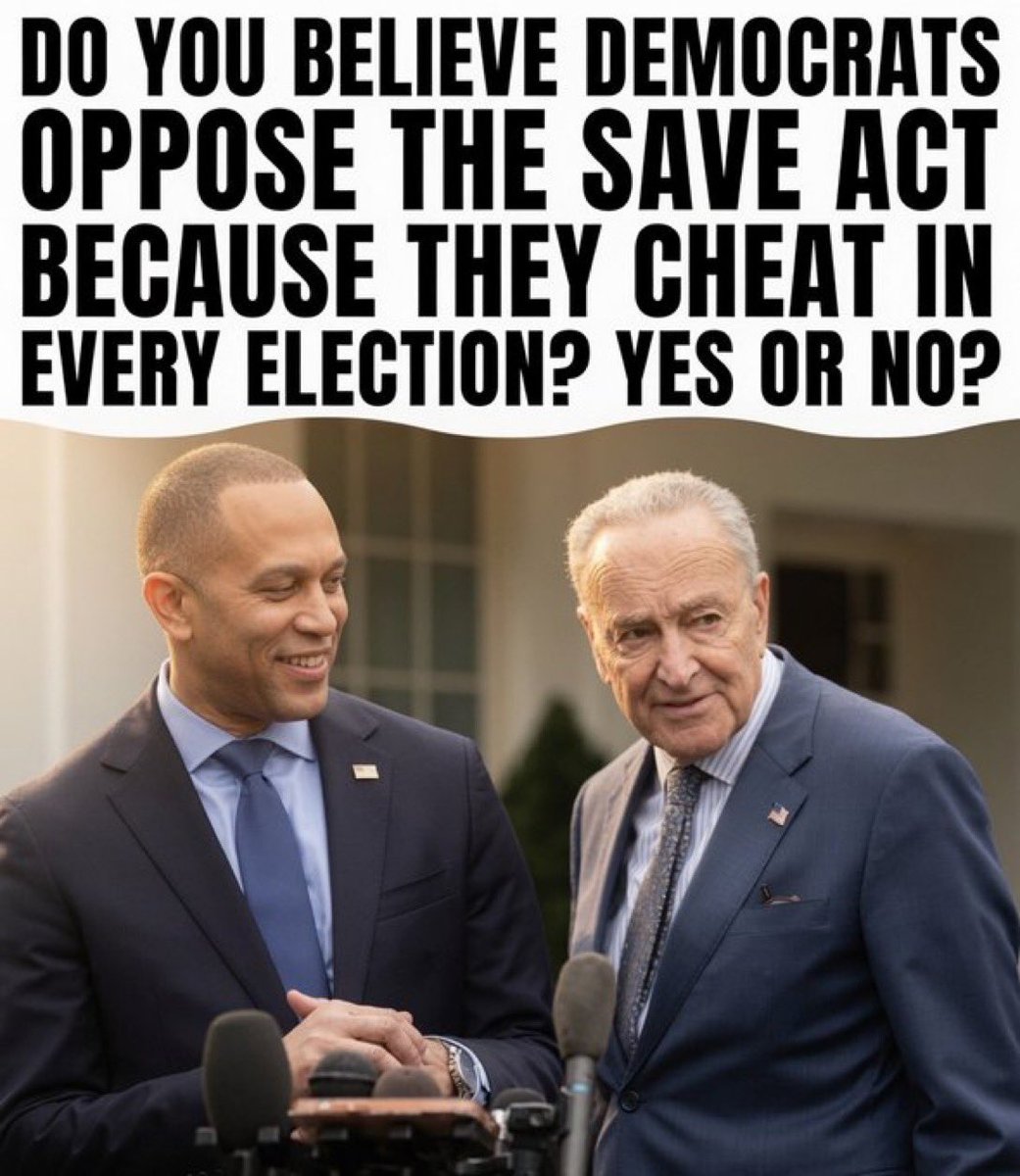 elonmusk_elp's tweet photo. Do you believe Democrats oppose the save act because they cheat in every election 

A) YES
B) NO https://t.co/DIk7y7pJlR