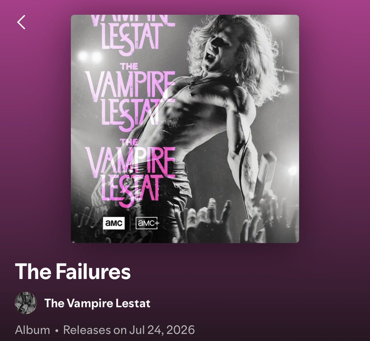 iwtvupdates's tweet photo. THE FAILURES
THE DEBUT ALBUM BY THE VAMPIRE LESTAT
OUT TOMORROW, JULY 24

🖤 PRE-SAVE NOW: https://t.co/7wW6a7Q68g https://t.co/6jHf9Ebbp7