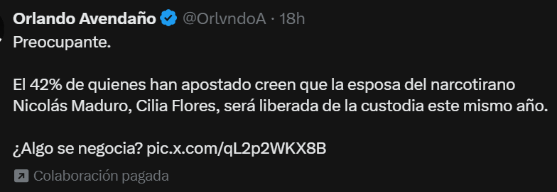 GabrielMarquezF's tweet photo. @OrlvndoA Colaboración pagada? Que vaina es esa? Terminan siendo todos los mismos. Difundidores de información de mierda. Polymarket te paga para difundir esa cagada? https://t.co/0sHJxvrV51