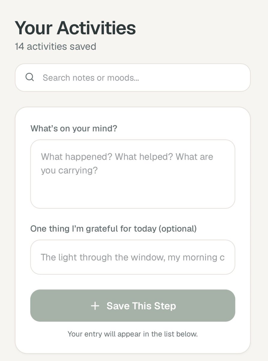 Clear_Steps's tweet photo. The ClearSteps anxiety app is live! 

Take a look at ClearSteps — the anxiety tracker I’ve been building. Here’s a quick look at the app in action. 

Most of us try to power through anxiety with willpower alone. But that can feel like trying to navigate a storm with no map and no instruments.

An anxiety tracker will help change the game:
• It will turn the undefined “I feel off” moments into clear data
• Shows patterns you can’t see in the moment
• Tracks what actually helps (and what doesn’t)
• Builds evidence that progress is happening even on hard days
• Creates space between the feeling and the reaction

I built ClearSteps to help individuals gain a better understanding of their emotions.

You log symptoms, rate intensity, journal what’s going on, and you can then start to see the real picture instead of just surviving the wave. 

It’s simple, private, and designed for people who want to get stronger — not just distract themselves.

If you’ve ever felt like your anxiety is running the show with zero accountability, this is the tool I think will help. 

More coming soon! 

Click the link in the bio if you want early access! 

#ClearSteps #AnxietyTracker #MentalHealth