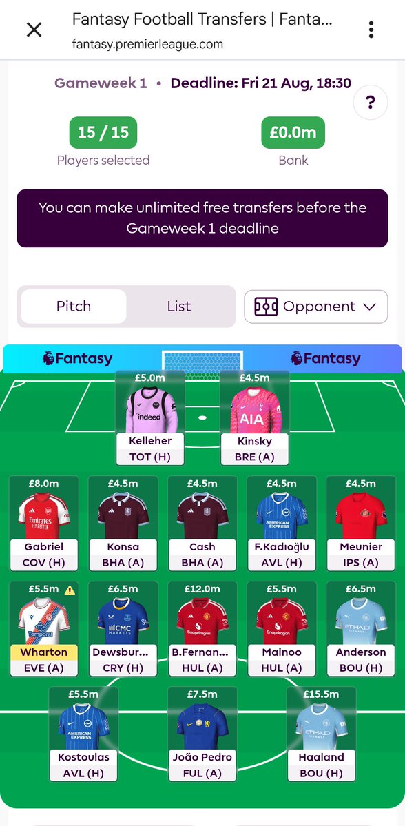 alan_evans1's tweet photo. @FPLMattW Don't think it's a Bench Boost https://t.co/6rqHbmVb0s