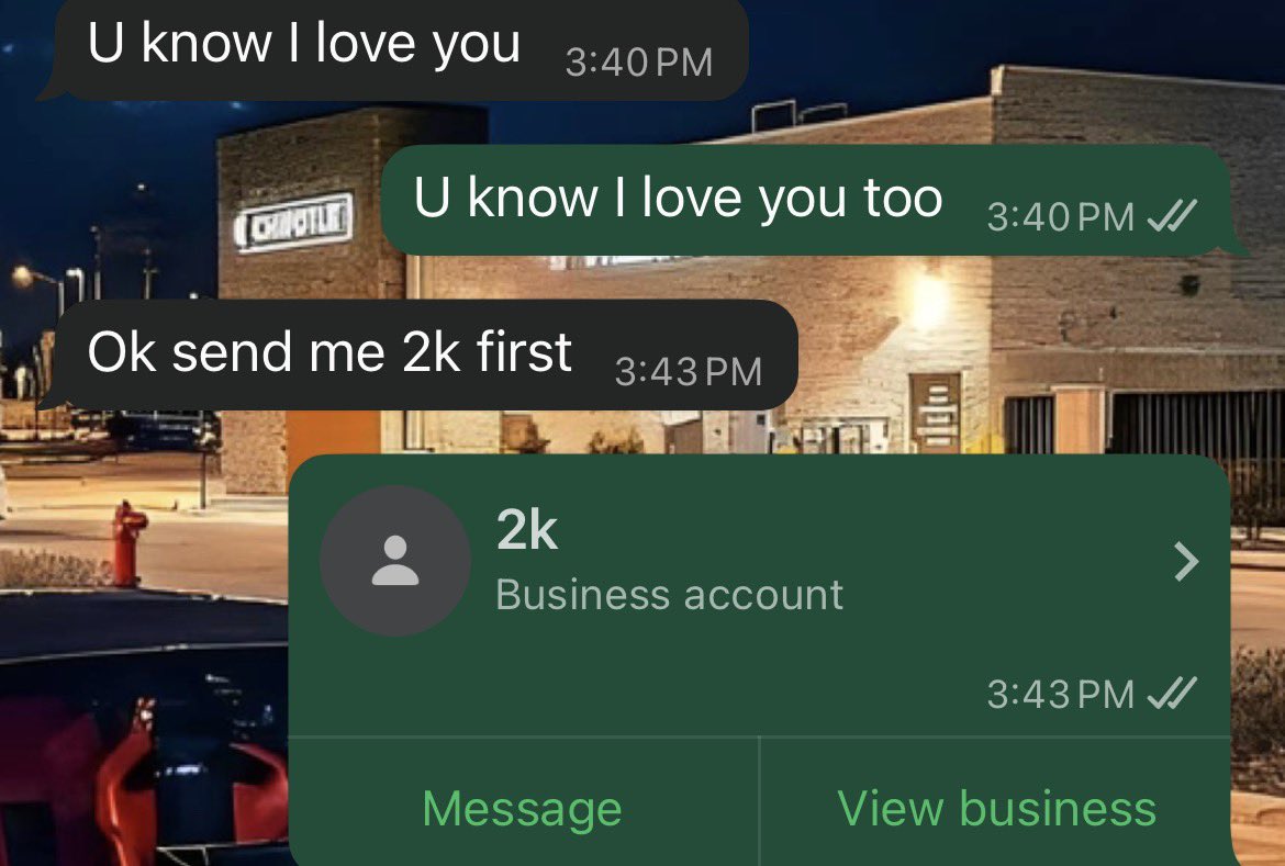 1AimHQ's tweet photo. 😂 She asked for ₦2k… I sent 2k. Technically, I wasn’t wrong. 😭👇 https://t.co/WrUeFUot4h