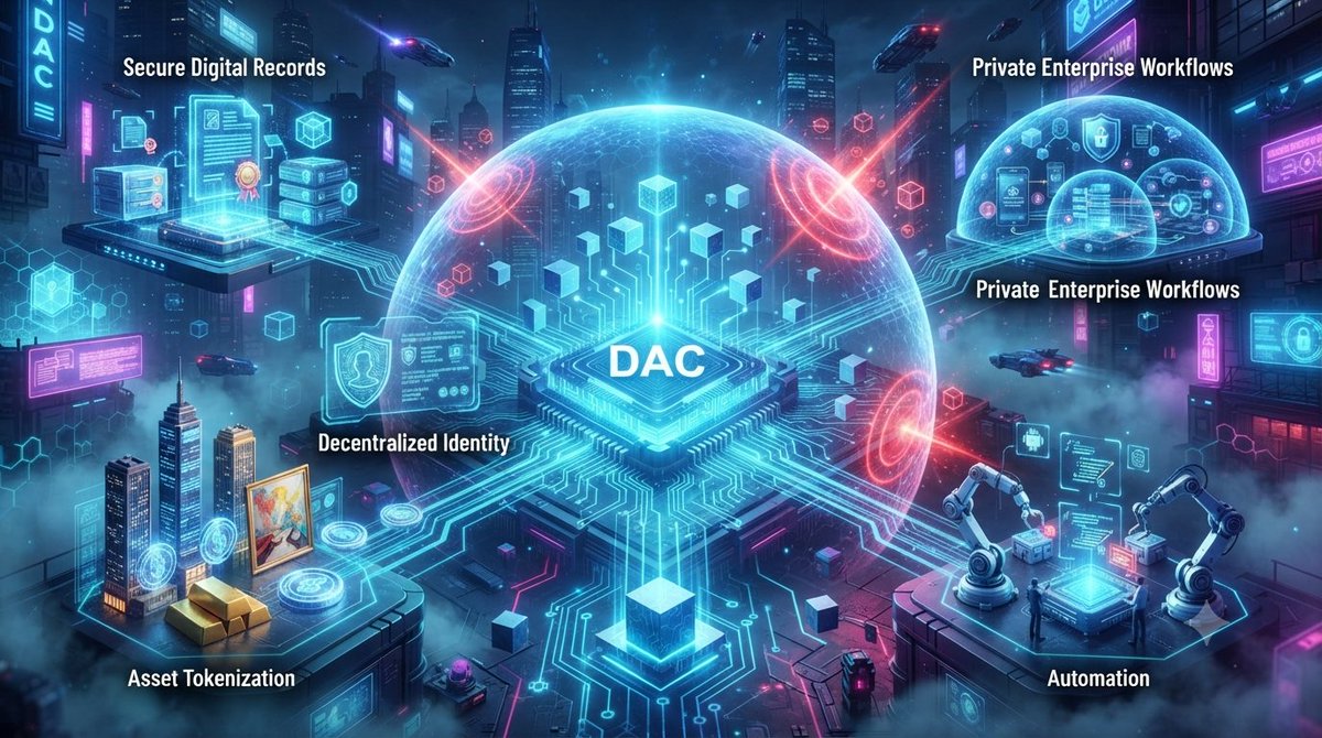 Crypto2Success0's tweet photo. Real-world adoption demands infrastructure that stays secure for decades—not just today.

DAC enables trusted use cases like secure records, asset tokenization, decentralized identity, automated workflows, and private enterprise operations without compromising long-term security.

Building quantum-resistant infrastructure now means protecting tomorrow's digital economy before the risks arrive.

#DAC #Blockchain #Web3 #QuantumSecurity #Tokenization #DigitalIdentity