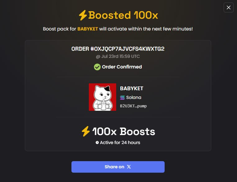 babyket_'s tweet photo. 100x boost paid for $BABYKET https://t.co/5p2WzkPt77