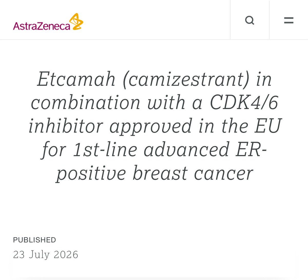 PTarantinoMD's tweet photo. Camizestrant now approved in Europe. New treatments are always welcome. Though implementation of cami will require sequential ctDNA testing without PD, which may not be immediately available across 🇪🇺. Hoping to have the drug also available in the 🇺🇸 soon. https://t.co/aoCU4ak1pp https://t.co/kGrnToko6m