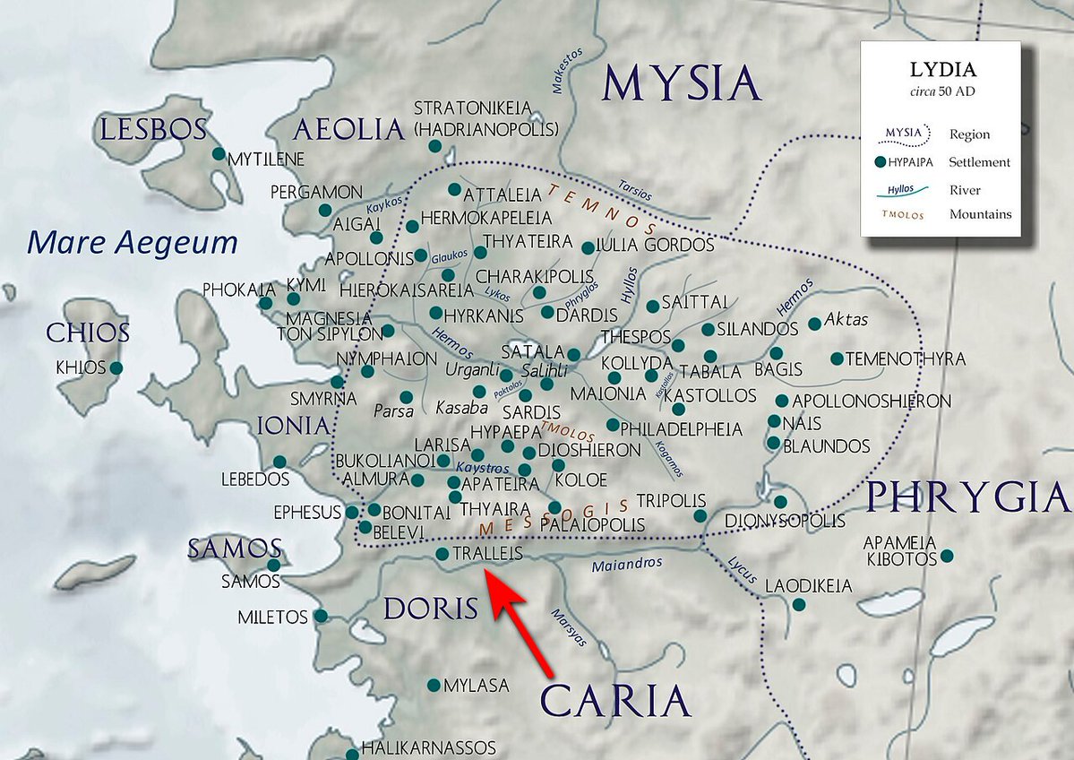 CDorado75's tweet photo. Tralleis, en el valle del río Meandro, fue una de las ciudades más prósperas de Anatolia. Fundada por tracios y carianos, fue conquistada por Alejandro Magno en el 334 a.C. y pasó a control romano en el 133 a.C. Tras un terremoto en el 26 a.C., Augusto financió su reconstrucción. https://t.co/t64XEOyiSF