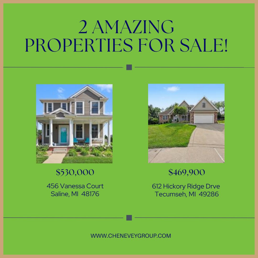 NancyChenevey's tweet photo. ✨We have two amazing properties for you to consider!  Reach out for additional details!

🏡Your dream home team,
Laurie, Lisa and Nancy Chenevey
☎️ 734-821-0725
#letstalk #realestate #realestatemarketing https://t.co/pEsH3gnOJJ