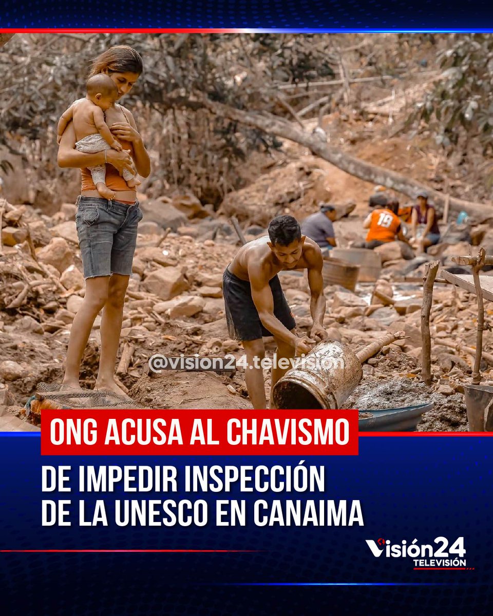 vision24tv's tweet photo. 🌎 SOS Orinoco denunció que las autoridades venezolanas estarían bloqueando una misión de la Unesco para evaluar el Parque Nacional Canaima. Según la ONG, la minería ya afecta 1.852 hectáreas y continúa expandiéndose dentro del área protegida. https://t.co/x2MDYqfeGx