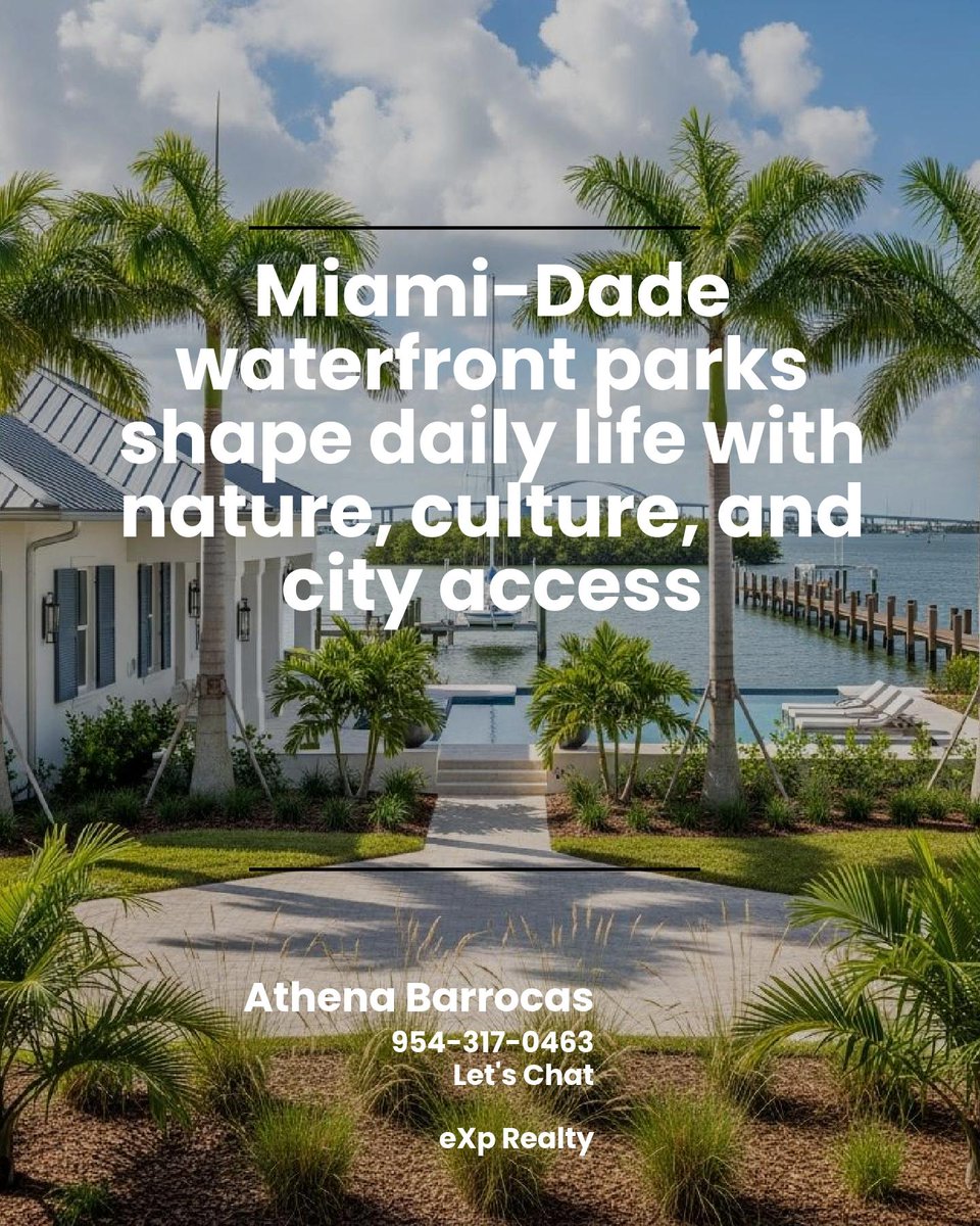 Athenashouse's tweet photo. Waterfront parks in Miami-Dade aren’t just for weekends, they shape daily life, blending city access with nature, events, and culture. 🌴🌊

How do these parks fit into your ideal routine? https://t.co/QXFrqFSDrA