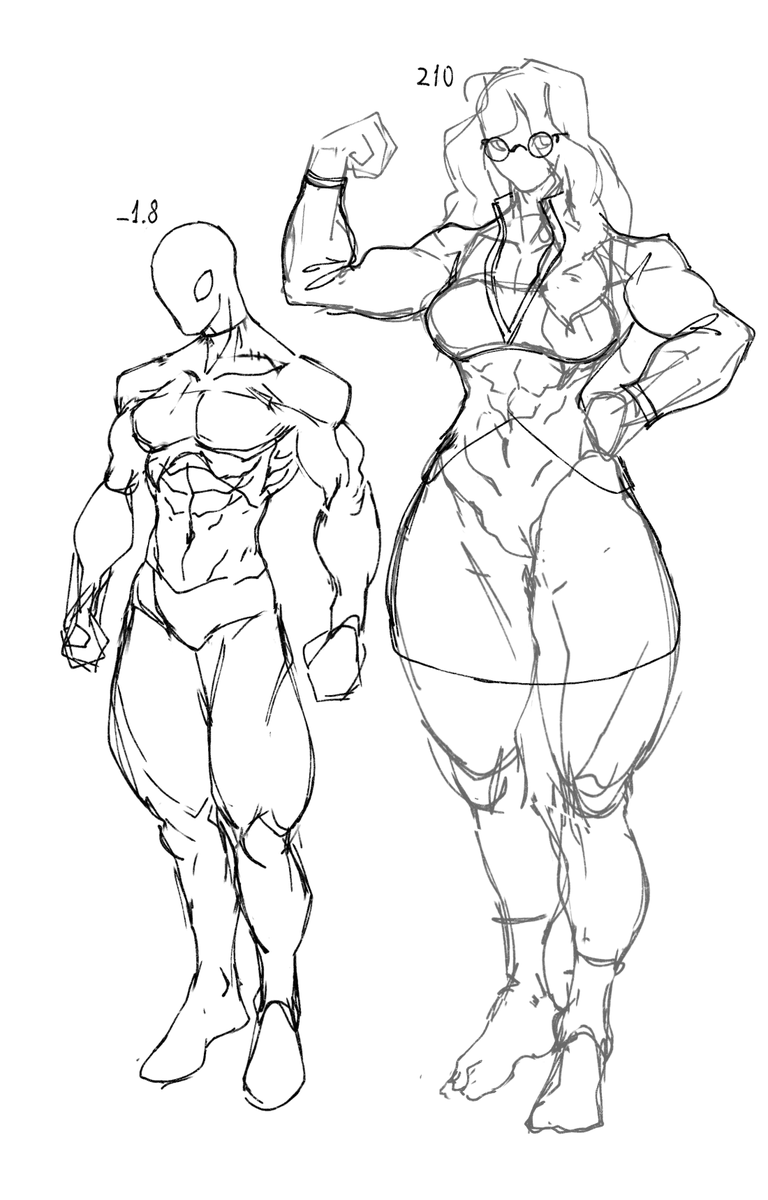 Joruso3's tweet photo. Rough sketches of Spider-Man and She-Hulk. https://t.co/ByhpLDgRUB