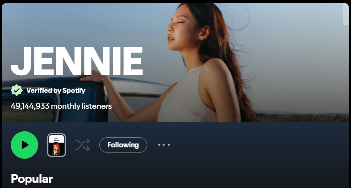 NEWSJENNlE's tweet photo. #JENNIE's new Spotify profile picture! https://t.co/CP4apFwji3