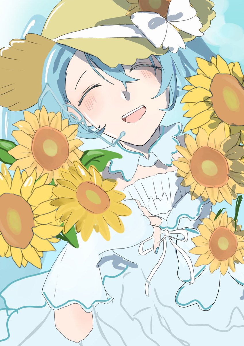 u2o2d8's tweet photo. ワンドロ66日目は空に免じてです🌻
マジミラ浜松行く方楽しんでください！
#マジカルミライ2026 https://t.co/rJb55HMbiC